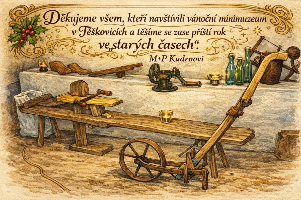 Děkujeme všem, kteří navštívili vánoční minimuzeum v Těškovicích a těšíme se zase zase příští rok ve "starých časech". M+P Kudrnovi