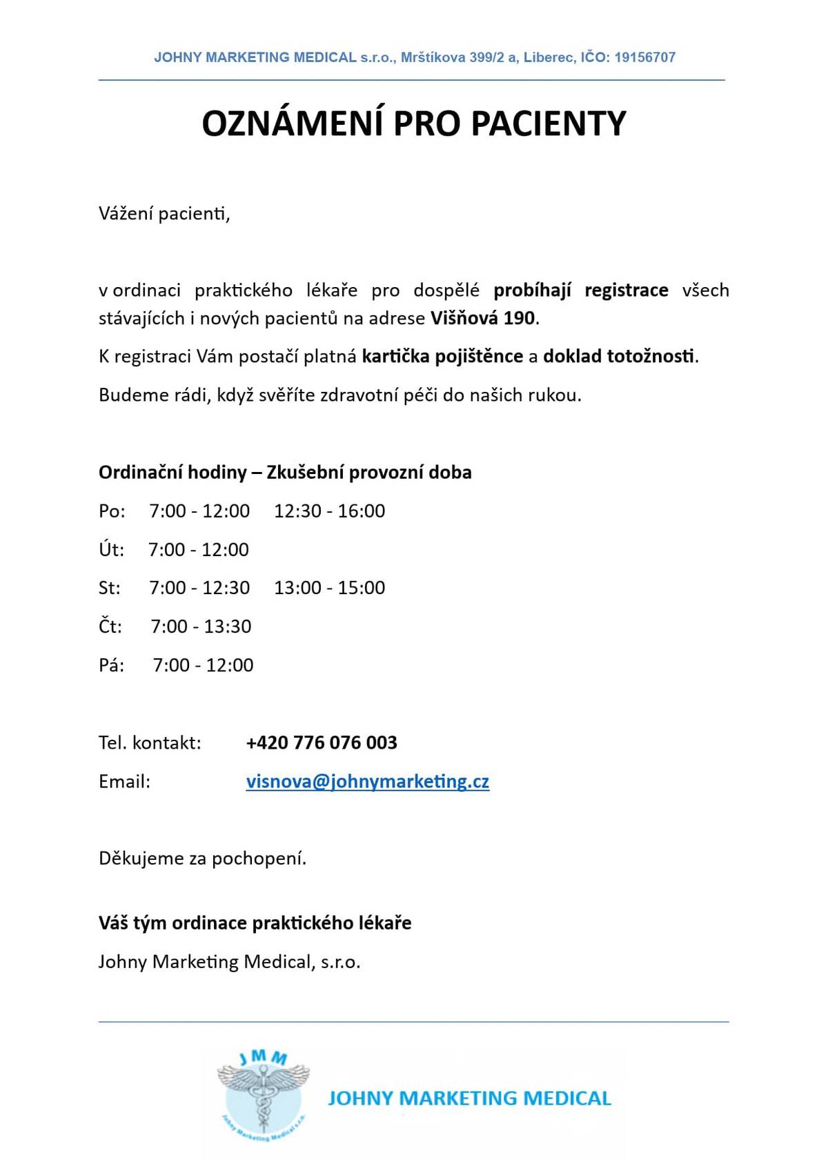 Aktuální informace: