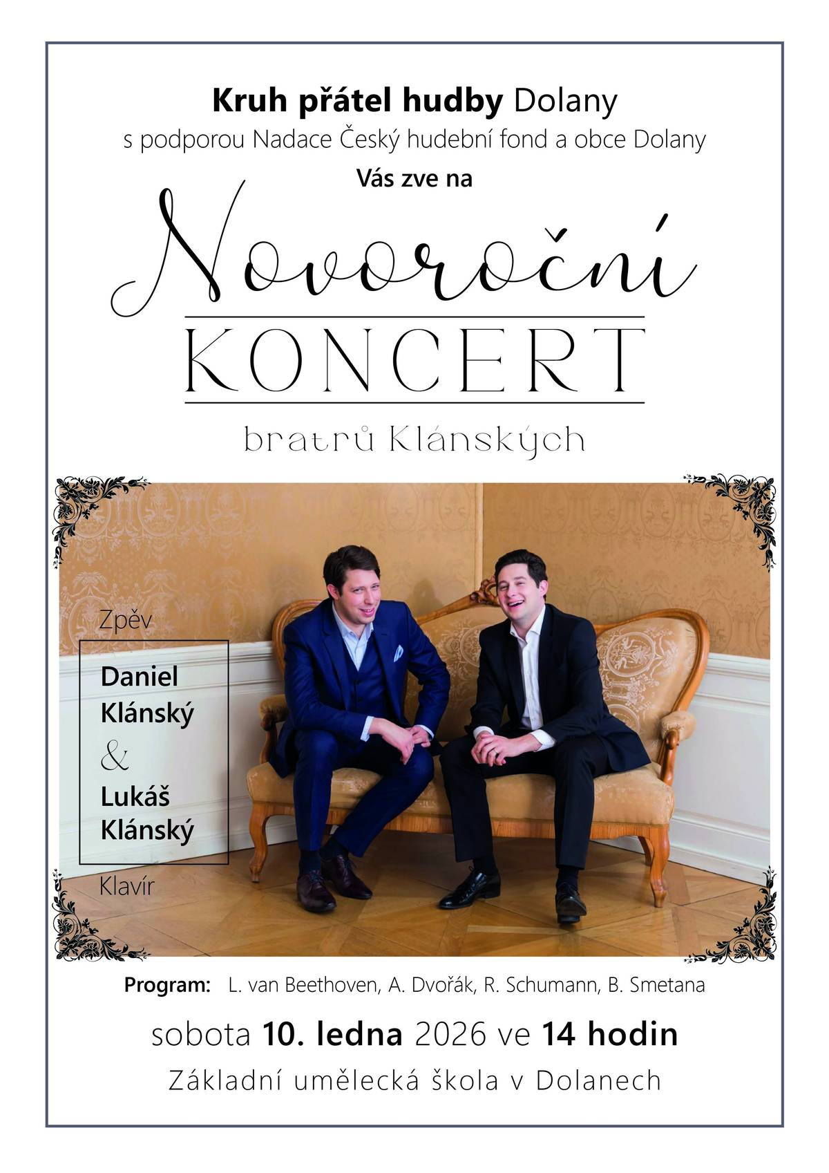 🎵sobota 10. ledna 2026 ve 14 hodin v ZUŠ Dolany🎶