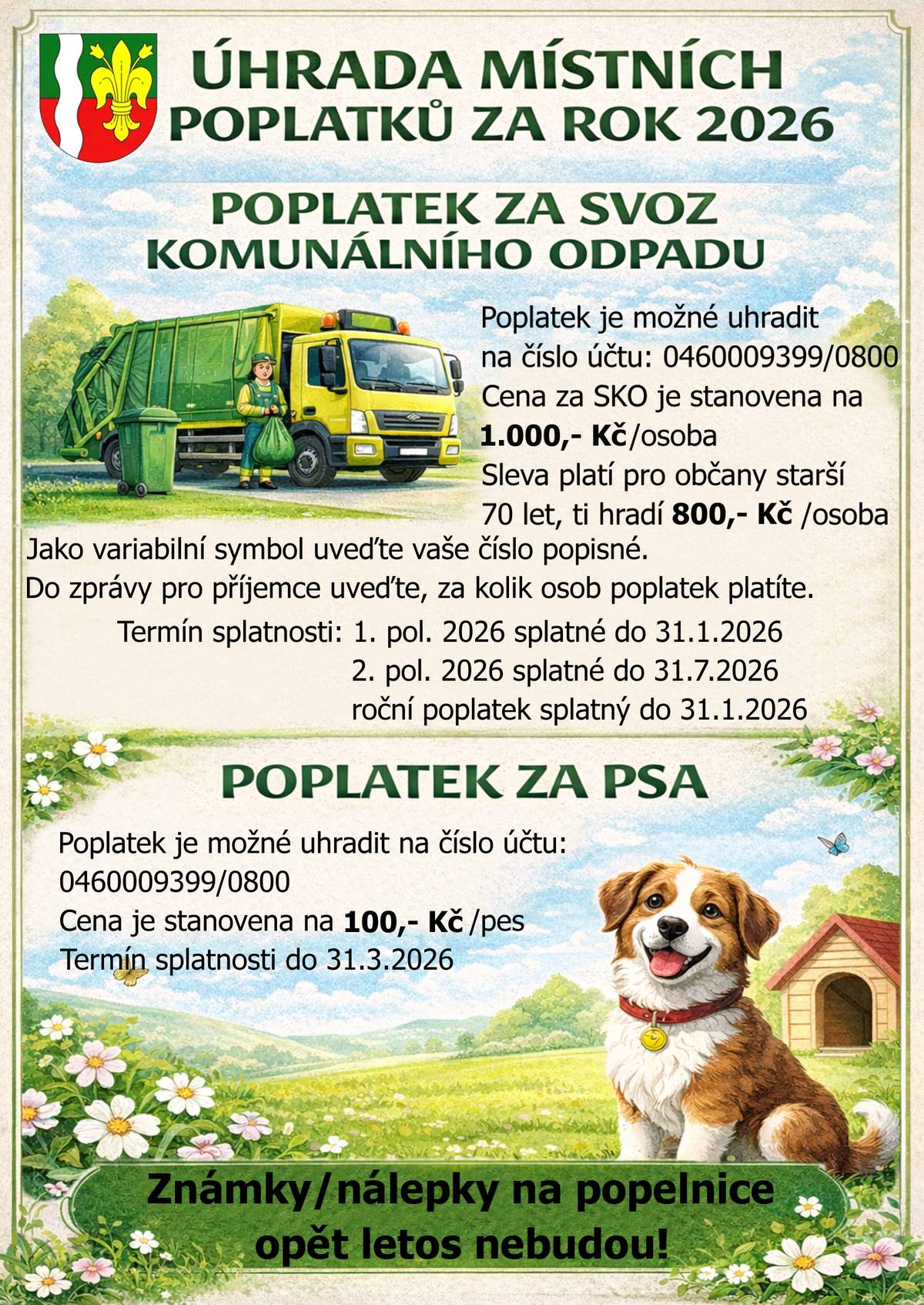 ÚHRADA MÍSTNÍCH POPLATKŮ ZA ROK 2026