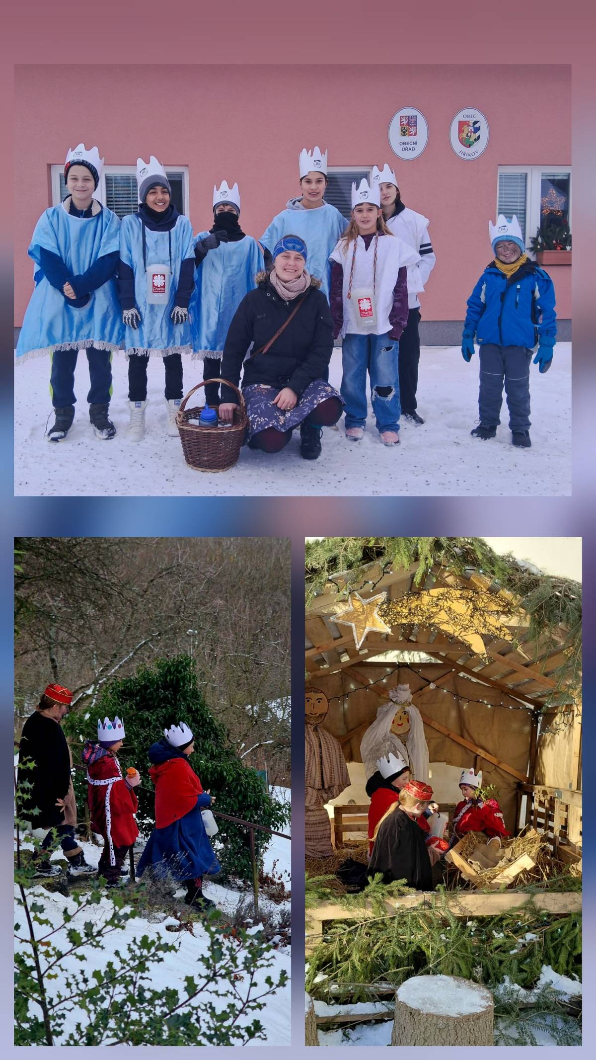 Děkujeme všem, kteří v sobotu darovali jakoukoliv částku některé ze tří skupinek koledníků Tříkrálové sbírky Charity ČR na nákup zdravotnických pomůcek a rozšíření domácí péče, kterou poskytuje Charita sv. Martina v Malé Morávce. Pokud vás náhodou tři králové nezastihli doma a vy byste přesto chtěli na Tříkrálovou sbírku přispět, můžete to do pátku 9.1. udělat osobně na Obecním úřadě v Jiříkově, kde jsou pokladničky ještě umístěny. Celkový výtěžek budeme sčítat v pondělí 12.1. a budeme vás pak informovat o výsledku.  Děkujeme za vaše otevřená srdce!