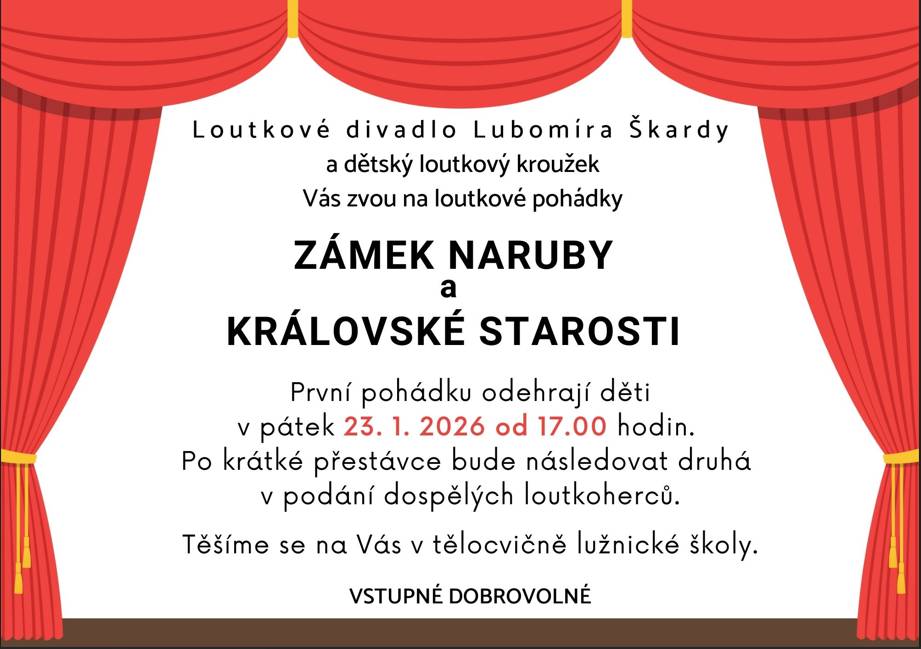 Loutkové divadlo v Lužnici 23.1.2026 od 17.00 hodi