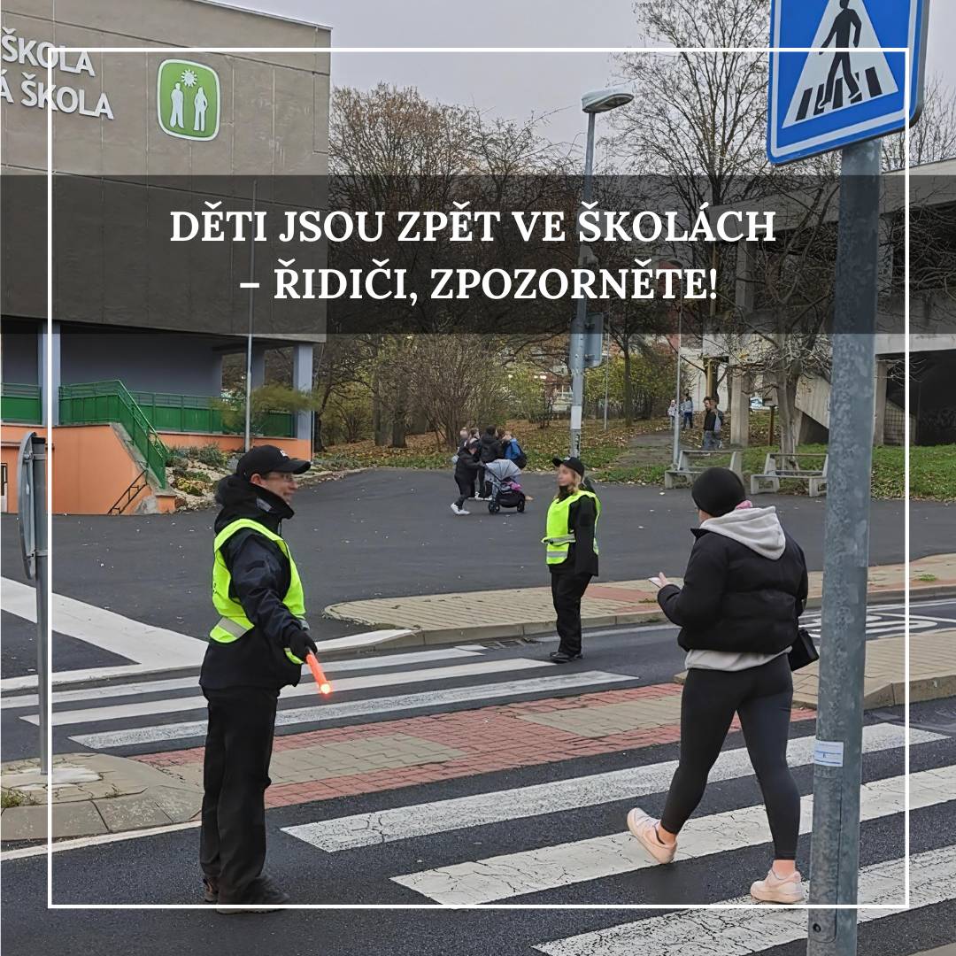 Vážení řidiči,       po svátcích a vánočních prázdninách se opět do škol vrací děti. Prosíme Vás, abyste při jízdě dbali zvýšené opatrnosti – zejména v okolí škol a přechodů pro chodce – a snížili rychlost.       Děkujeme za Vaši ohleduplnost a přejeme Vám bezpečnou jízdu a mnoho šťastných kilometrů.🍀🙏🏻