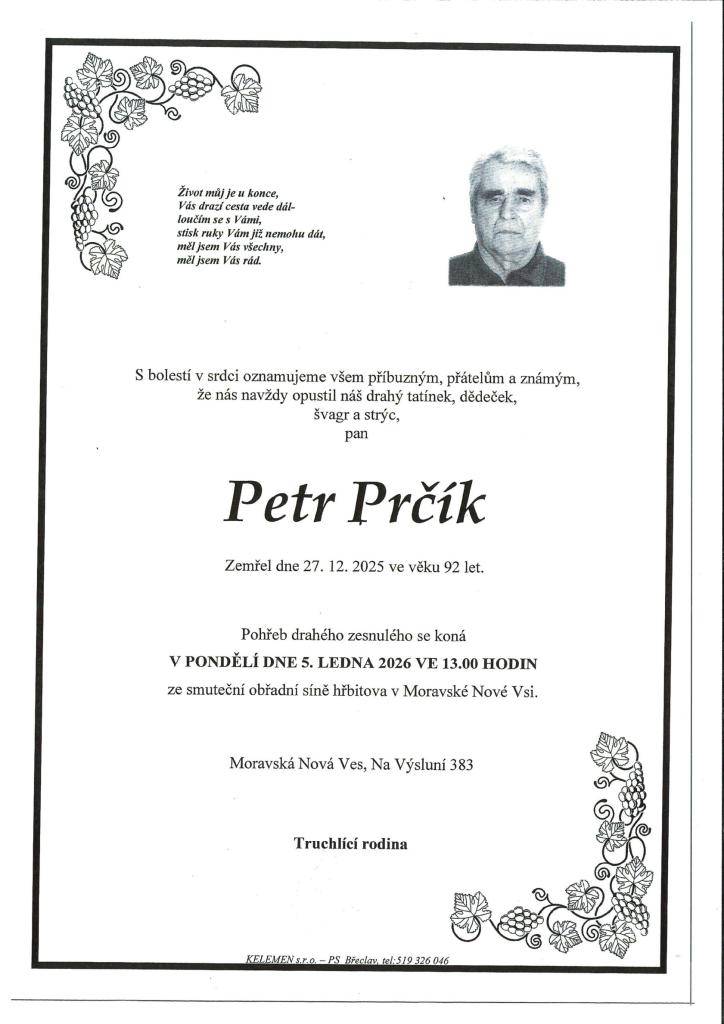 Petr Prčík †27.12.2025