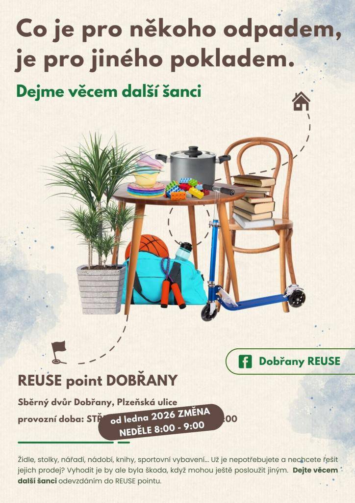 Od ledna 2026 dochází ke změně provozní doby ze středy na neděli.