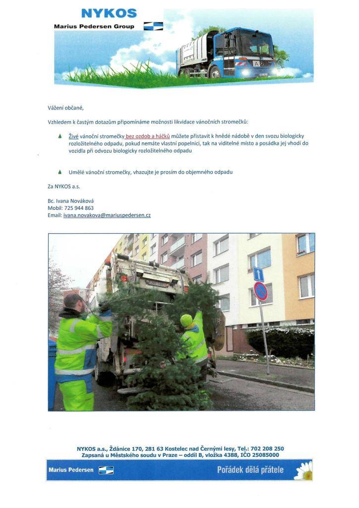 Likvidace vánočních stromečků