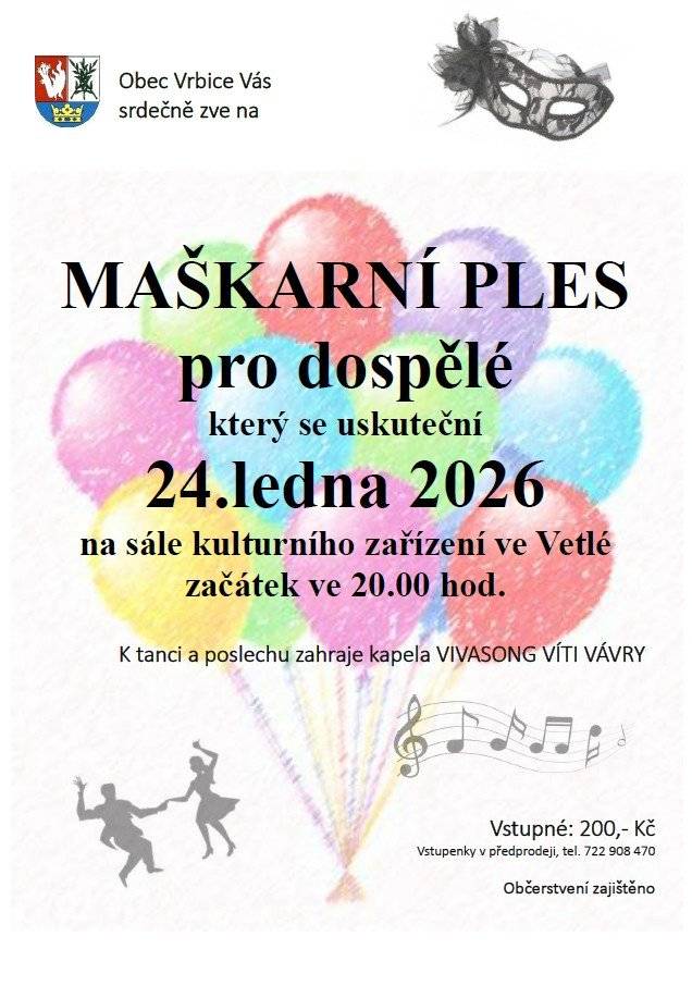 Maškarní ples pro dospělé