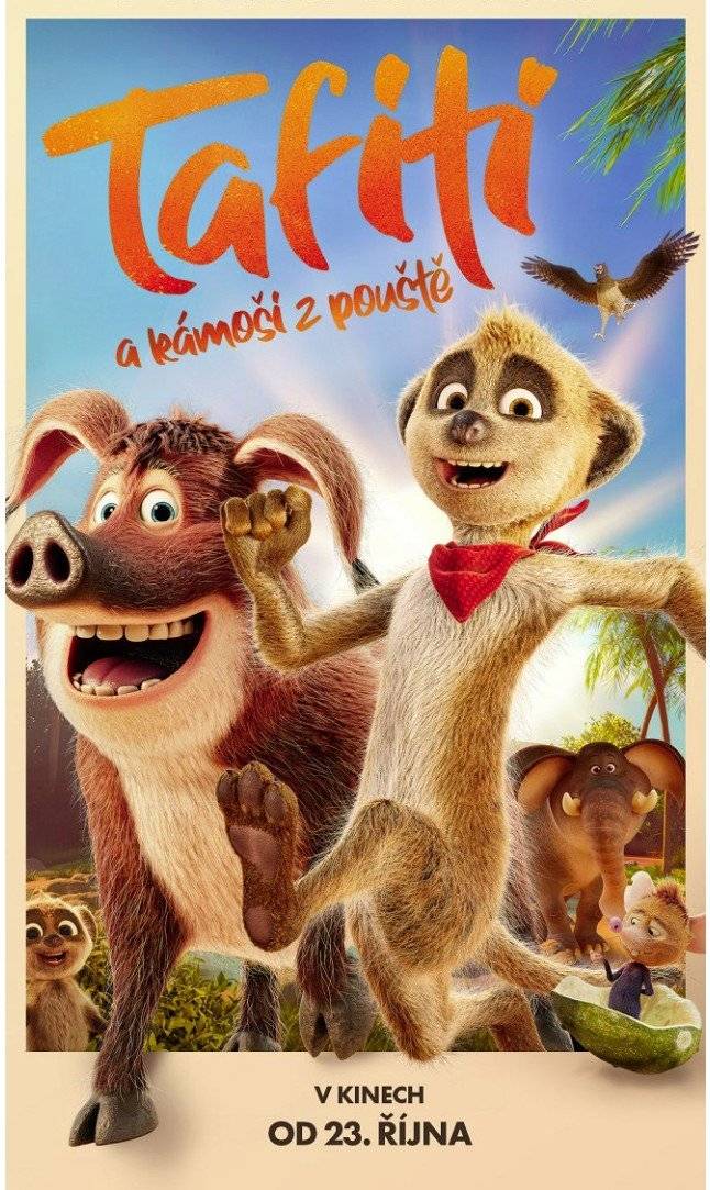V pátek 9.1. od 17:30 promítáme film Tafiti a kámoši z pouště. Tafiti žije na poušti se svou velkou rodinou a všichni se řídí pravidlem, že surikaty drží pospolu a s nikým cizím se nekamarádí – venku totiž číhá příliš mnoho nebezpečí. Jednoho dne však Tafiti potká divoké prasátko a pomůže mu, když na něj z nebe zaútočí orel. Malé prasátko už dávno touží po opravdovém příteli, a proto se rozhodne následovat Tafitiho domů. Jenže nešťastnou náhodou způsobí, že Tafitiho dědečka uštkne jedovatý had. A zachránit ho může jedině bájný modrý květ, který roste až na druhém konci pouště. Tafiti neváhá ani chvilku a vydává se na dlouhou a nebezpečnou cestu, aby léčivý květ našel. A prasátko mu teď musí dokázat, že přátelé jsou tu od toho, aby si navzájem pomáhali – a že každé dobrodružství je hezčí, když ho člověk prožívá společně.