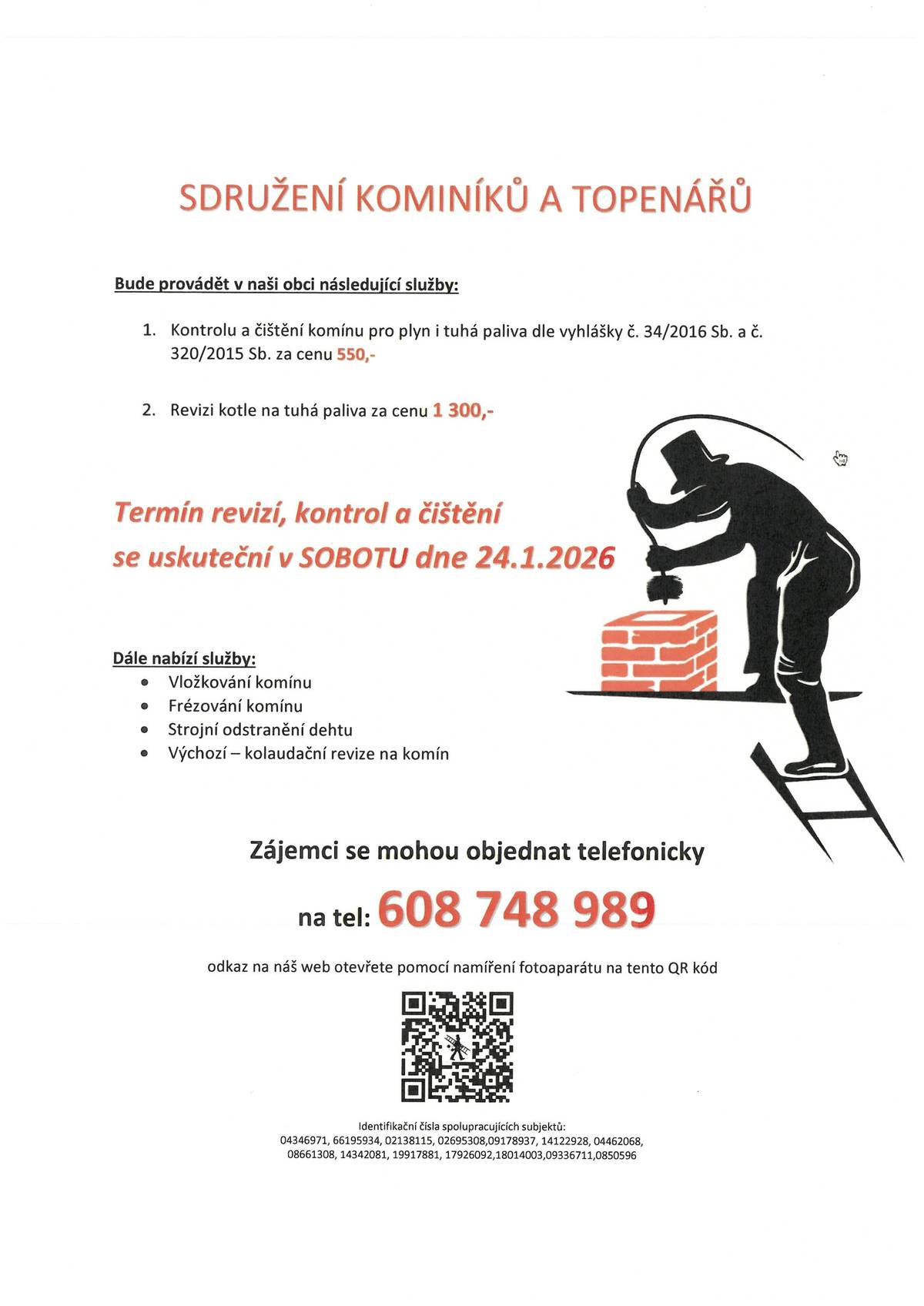 Revize, kontroly a čištění komínů