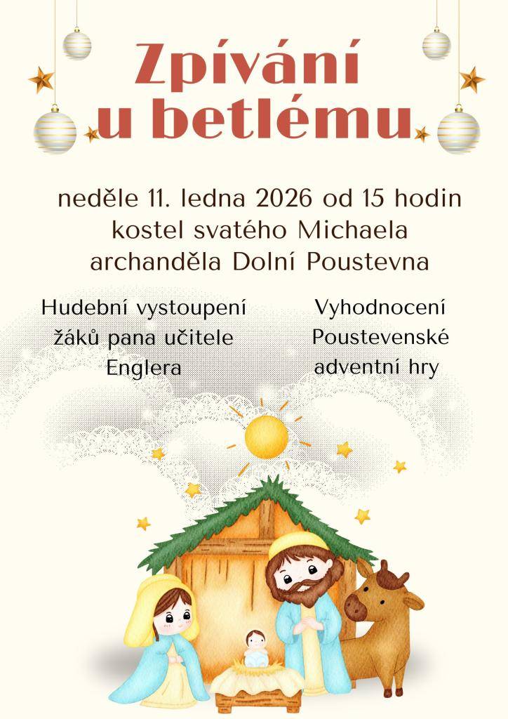Vyhodnocení Poustevenské adventní hry proběhne v neděli 11. ledna 2026 od 15 hodin v kostele svatého Michaela archanděla Dolní Poustevna.