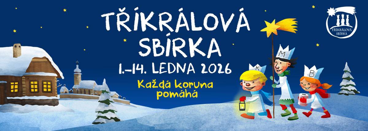 V Lošticích bude Tříkrálová sbírka 2026 probíhat dne 10. ledna 2026 od 10.00 hod. V případě, že Vás nezastihneme doma, je možné přispět několika jinými způsoby (online platbou, dárcovskou SMS, bankovním převodem). Městská knihovna Loštice NEBUDE mít UMÍSTĚNU pokladničku.