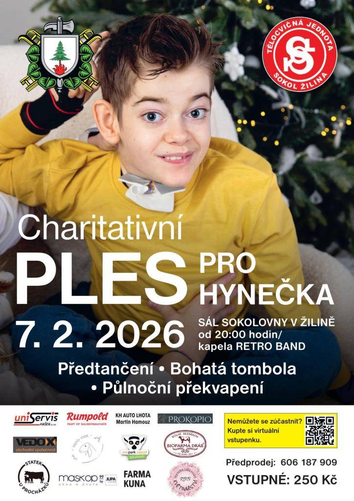 Charitativní ples pro Hynečka, pořádaný Hasiči Žilina a T. J. Sokol Žilina, je večer plný solidarity, naděje a společné pomoci tam, kde je to potřeba.