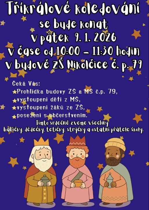 v pátek 9.1.  v 10:00 hod.  v budově ZŠ č. p. 79