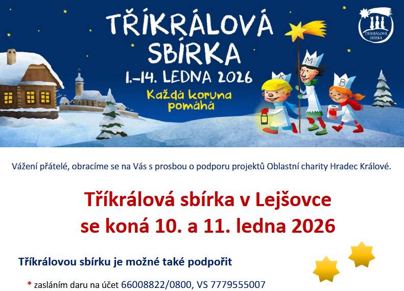 Tříkrálová sbírka v Lejšovce