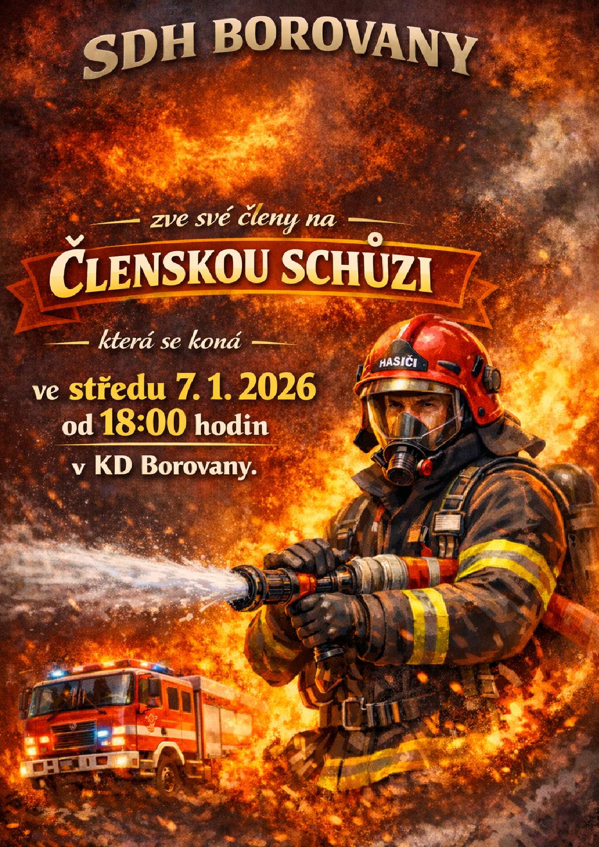 POZVÁNKA NA ČLENSKOU SCHŮZI SDH BOROVANY