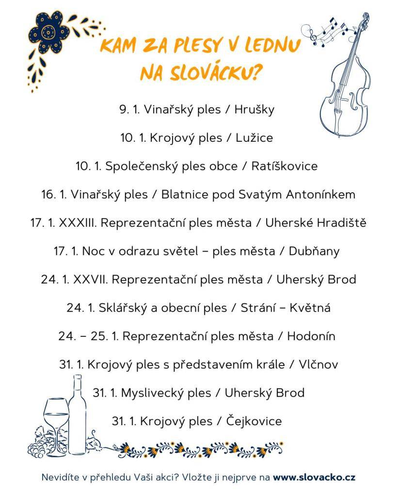 První letošní měsíční přehled - kam za plesy v lednu.