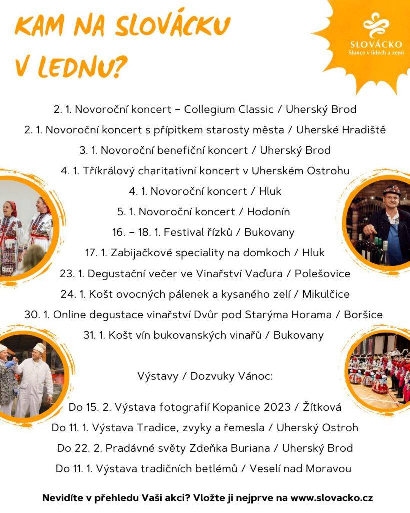 První letošní měsíční přehled - kam na Slovácku v lednu.