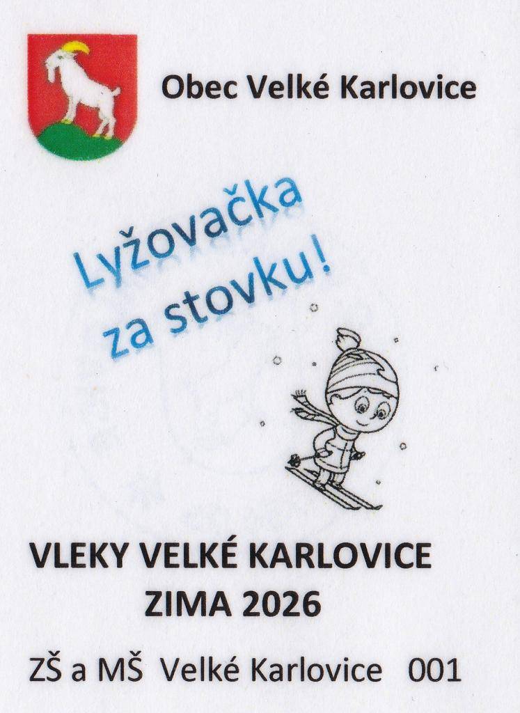 I v této zimní sezóně připravila obec Velké Karlovice pro naše děti zvýhodněné podmínky k lyžování.