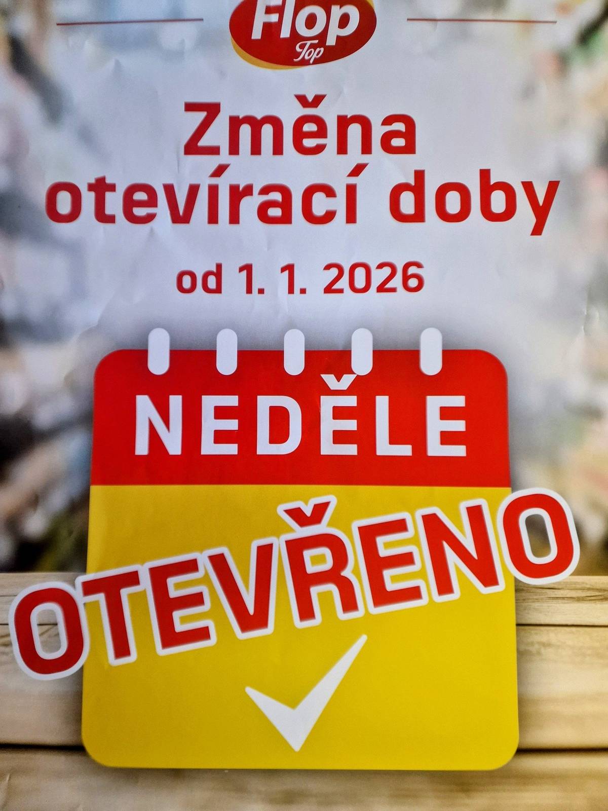 Pekárna U Mlýna  - Flop Top oznamuje: Od 1.1. 2026 prodejna otevřena i v neděli.