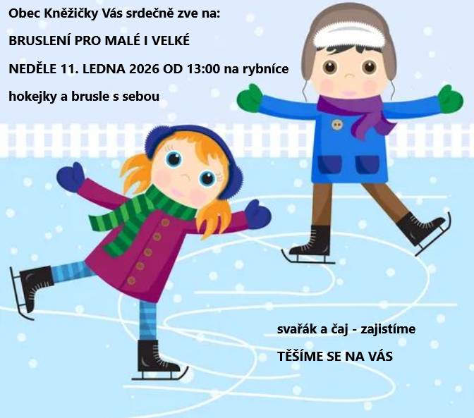 NEDĚLE 11. LEDNA 2026 OD 13:00 na rybníce