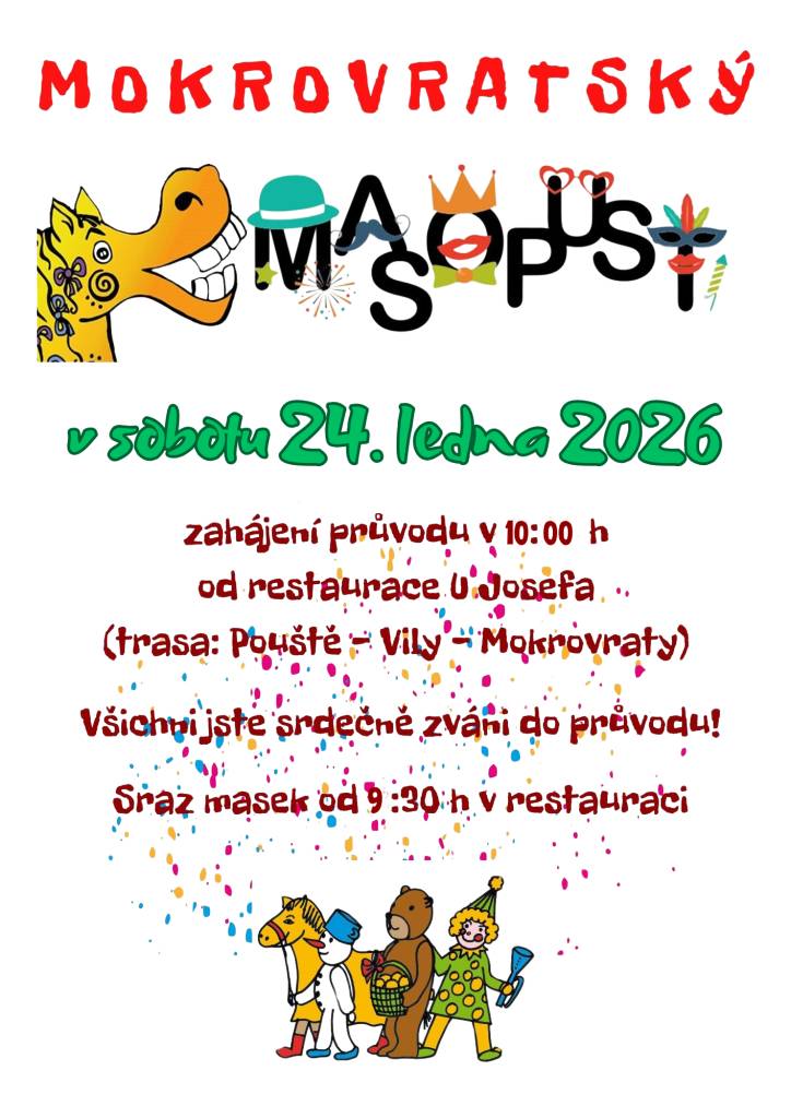 Zveme do masopustního průvodu ...