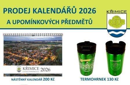 Začal prodej křimických kalendářů na rok 2026 a upomínkových předmětů