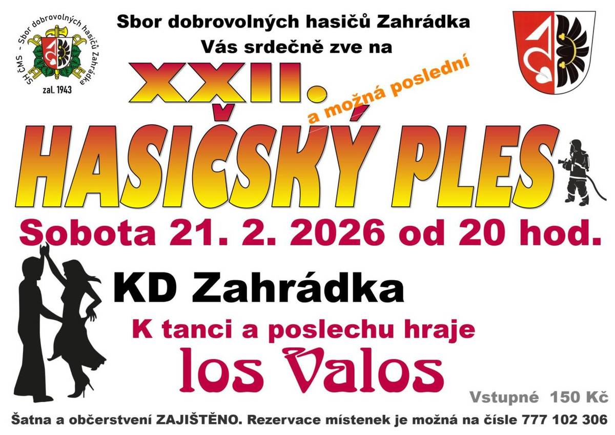 SDH Zahrádka zve na ples