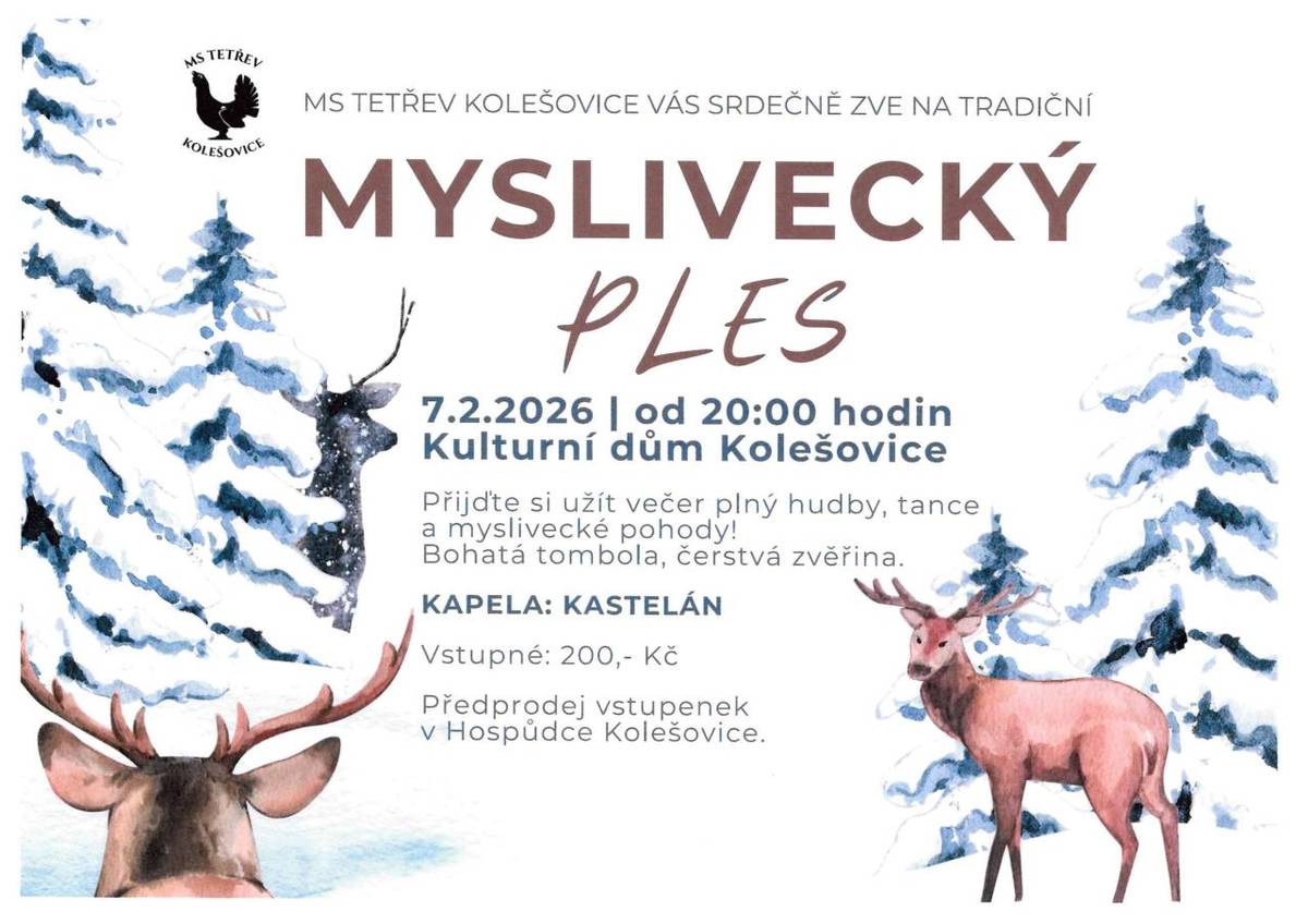 sobota 7.2.2026  Kulturní dům Kolešovice