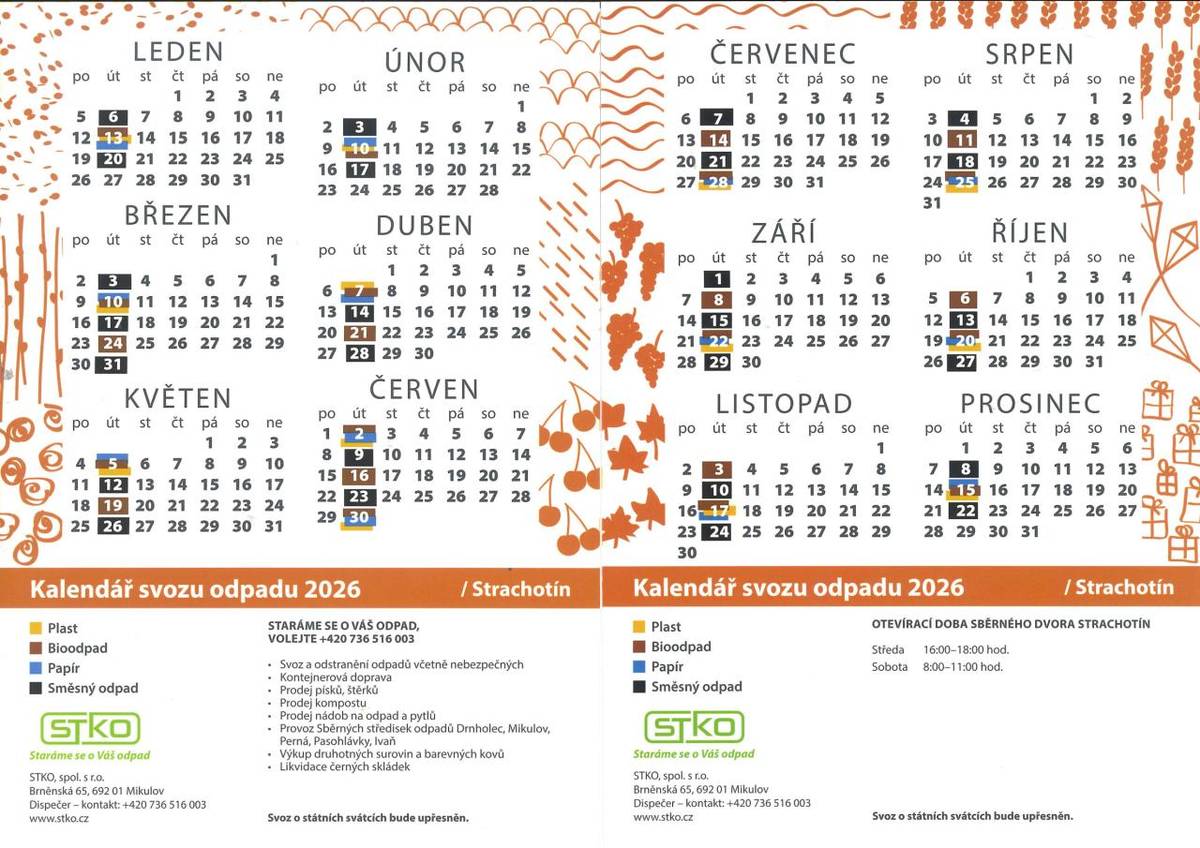 KALENDÁŘ SVOZŮ 2026