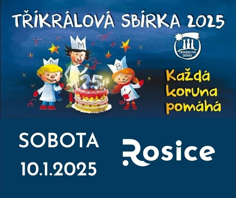 Vážení spoluobčané, tuto sobotu se v Rosicích, Synčanech, Boru u Chroustovic a Brčekolech uskuteční tradiční Tříkrálová sbírka. Koledníci mají sraz v 8:00 v rosickém kostele a po požehnání jejich putování se vydají k vašim domovům.  Za každý příspěvek, který pomůže dobré věci, ze srdce děkujeme!