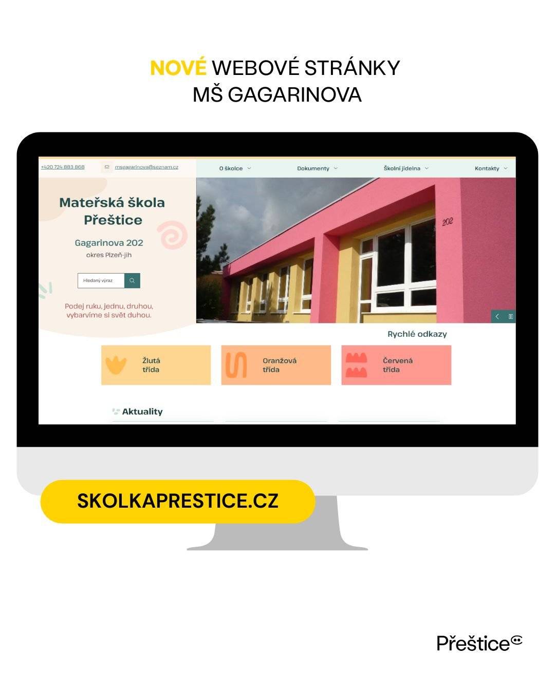 Stránky získaly modernější podobu a nyní ještě přehledněji nabízejí všechny důležité informace pro rodiče i novinky z dění ve školce.    Podívejte se www.skolkaprestice.cz