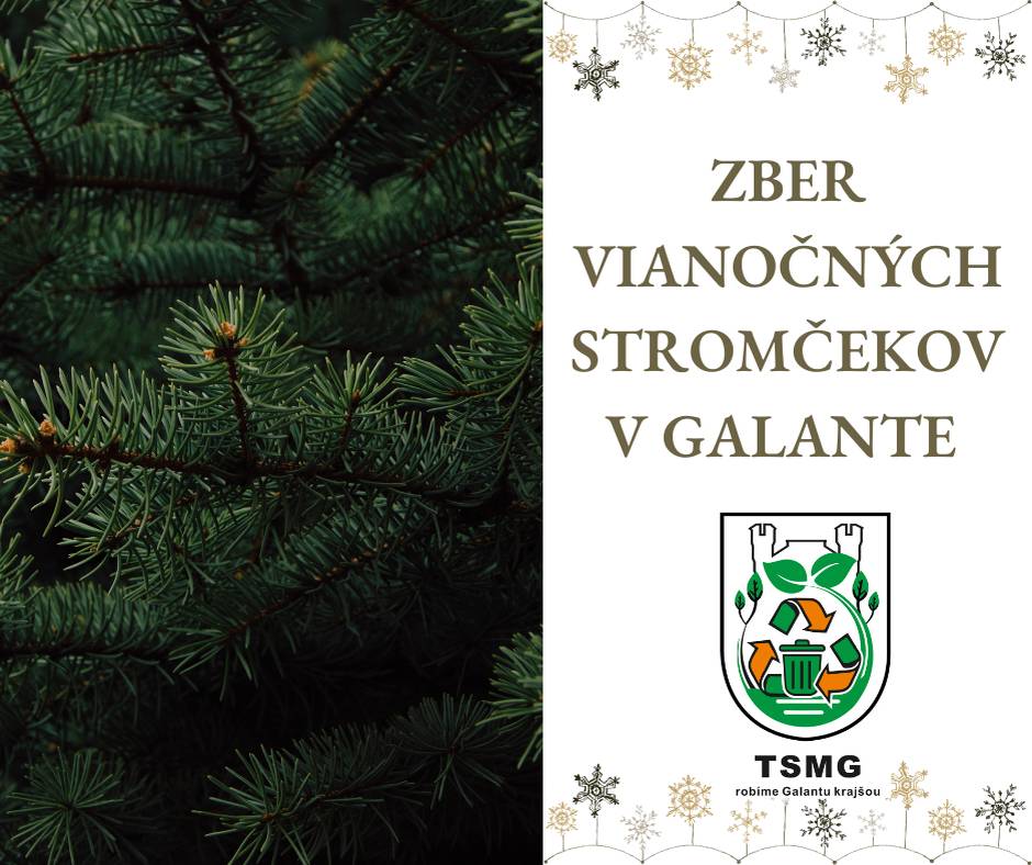 Vianoce sa skončili, no starostlivosť o mesto pokračuje.  Technické služby mesta Galanta budú počas celého mesiaca január 2026 zabezpečovať zber živých vianočných stromčekov z domácností na celom území mesta Galanta, vrátane mestských častí Hody, Javorinka a Nebojsa.