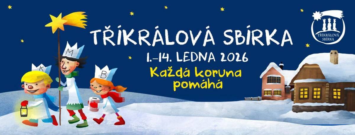 Tradiční Tříkrálová sbírka se uskuteční v sobotu 10. ledna. Koledníci navštíví vaše domácnosti v dopoledních hodinách. Výtěžek ze sbírky bude použit na přímou pomoc lidem v těžkých životních situacích a na podporu terénních sociálních služeb.