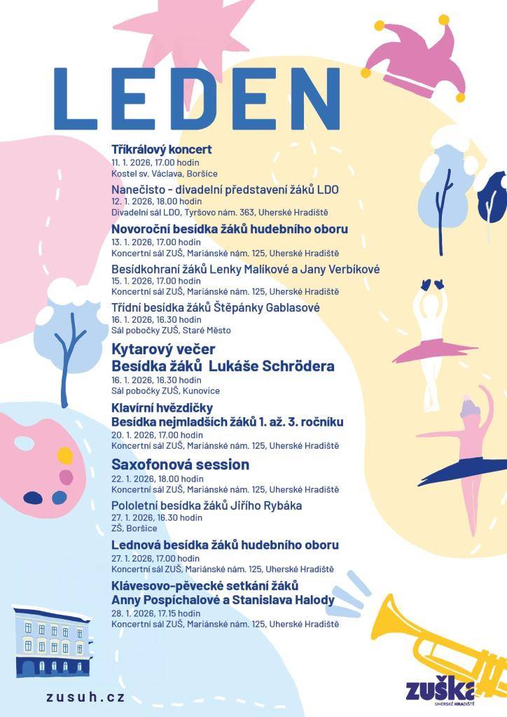 ZUŠ Uherské Hradiště, pobočka Boršice Vás zve na Tříkrálový koncert a to 11. ledna 2026 v 17.00 hodin v kostele sv. Václava v Boršicích.