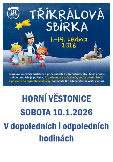 Horní Věstonice - sobota 10.1.2026  V dopoledních i odpoledních hodinách