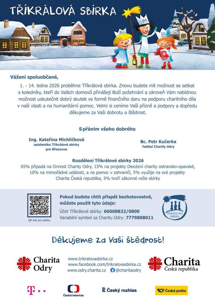 Informace k letošní Tříkrálové sbírce