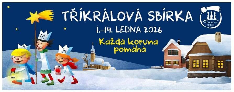 V sobotu 10.01.2026 (v dopoledních, ale i odpoledních hodinách) proběhne v Broumově a okolí Tříkrálová sbírka. V ulicích tak budete moci potkat skupinky koledníků – králů a královen spolu s vedoucími skupinek. Možná zazvoní i na Váš zvonek… Děkujeme, že pomáháte. Tříkrálová sbírka je největší charitativní sbírkovou akcí u nás. Na jejím průběhu se podílejí tisíce dobrovolníků, výnos putuje na pomoc lidem v nouzi prostřednictvím Charity Česká republika, která je pořadatelem sbírky. https://www.trikralovasbirka.cz/
