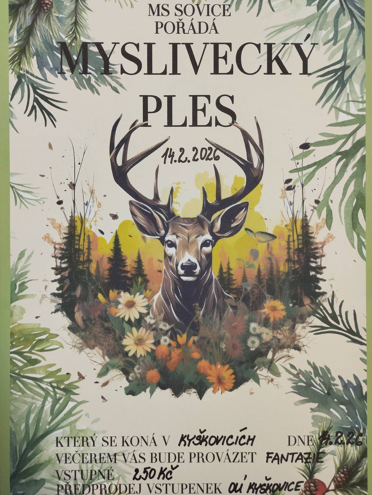 Pozvánka na Myslivecký ples v Kyškovicích