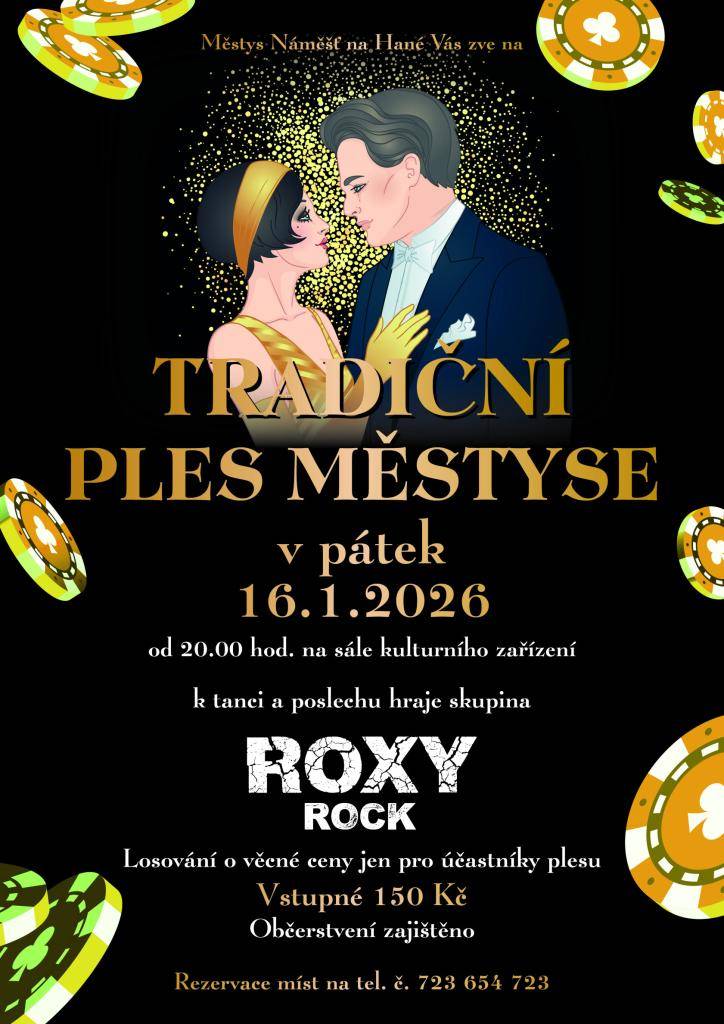 TRADIČNÍ PLES MĚSTYSE 16.LEDNA 2026