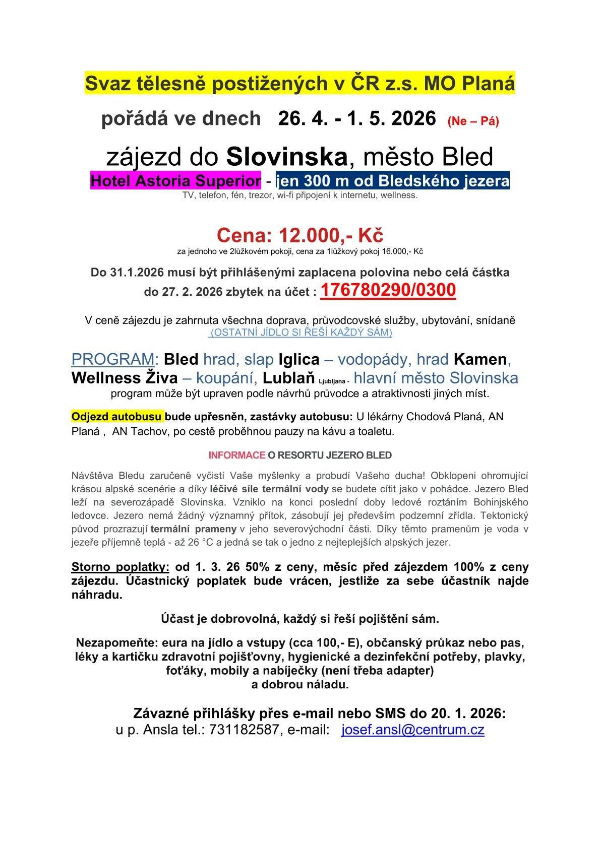 Zájezd do Slovinska