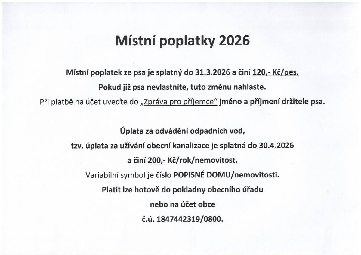 Místní poplatky 2026