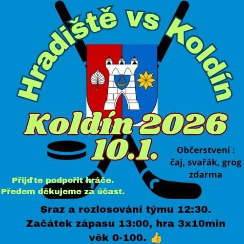 Winter Classic v Koldíňe. Hokejový zápas mezi Koldín vs Hradiště dne 10.1 od 12:30 hod sraz a rozlosování týmu. Účast od 0 do 100 let. Přijďte podpořit hráče občerstvení zajištěno.