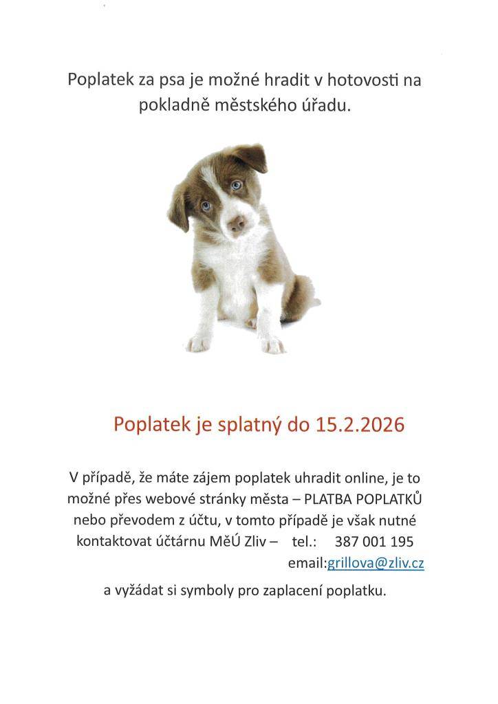 poplatek je splatný do 15.2.2026  více v příloze