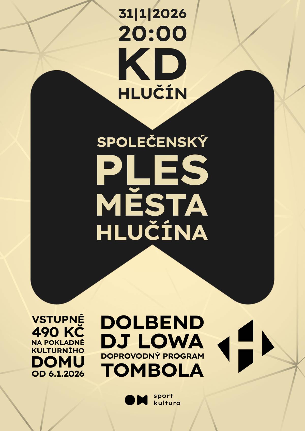 Zveme na tradiční Ples města Hlučína! O hlavní hudební zážitek se postará skvělý Dolbend. Po půlnoci rozjede svou show DJ Lowa a nenechá vás vydechnout až do rána. Čeká vás bohatý doprovodný program, stylová výzdoba a samozřejmě štědrá tombola. 🗓 Kdy: Sobota 31. ledna 2026 | 20:00 📍 Kde: Kulturní dům Hlučín Přijďte si užít večer ve vybrané společnosti. Vstupenky jsou již v prodeji! #hlucin #plesmestahlucina #dolbend #plesovasezona