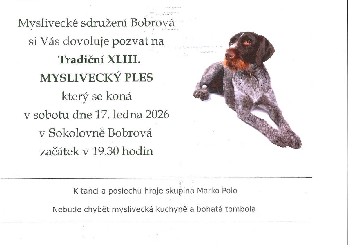 1.Pozvánka na ples do Bobrové. Podrobnosti najdete na plakátě pod příspěvkem.