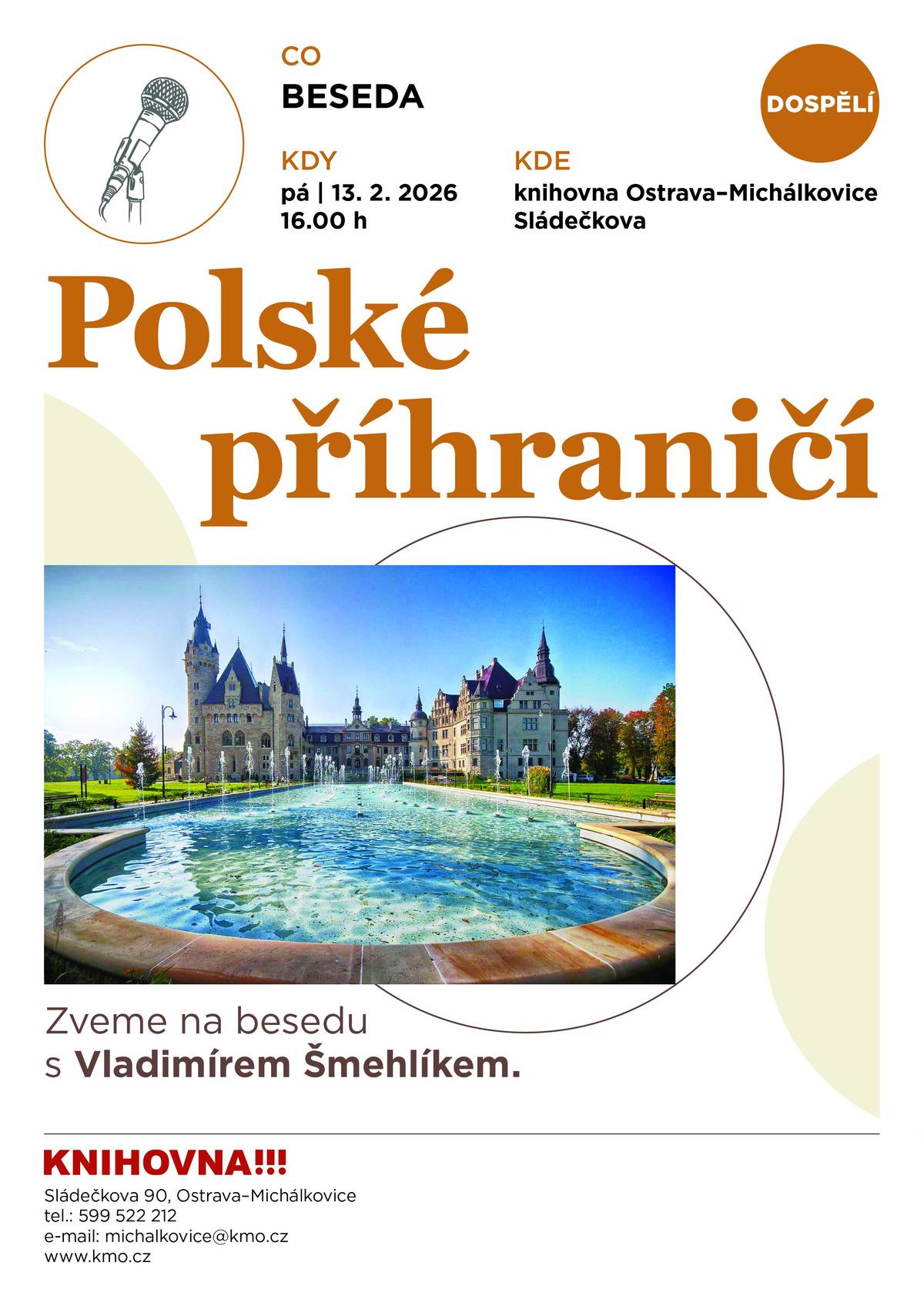 Zveme na besedu s moderátorem a průvodcem Vladimírem Šmehlíkem.