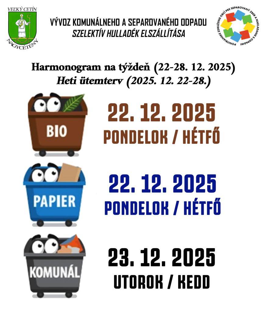Harmonogram na týždeň (5-11. 1. 2026)