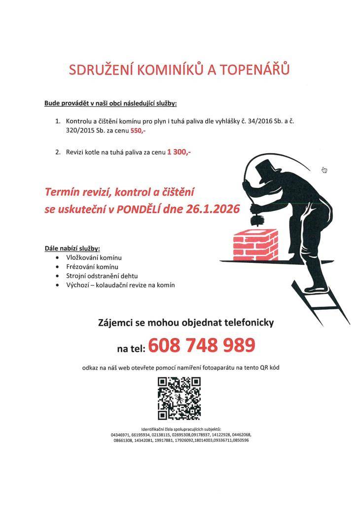 pondělí 26.ledna 2026, tel. 608 748 989