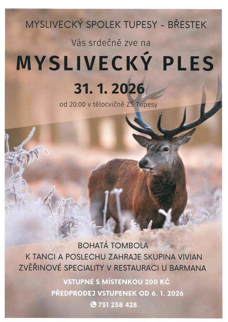 31.1.2026 ve 20:00 hod. tělocvična ZŠ Tupesy