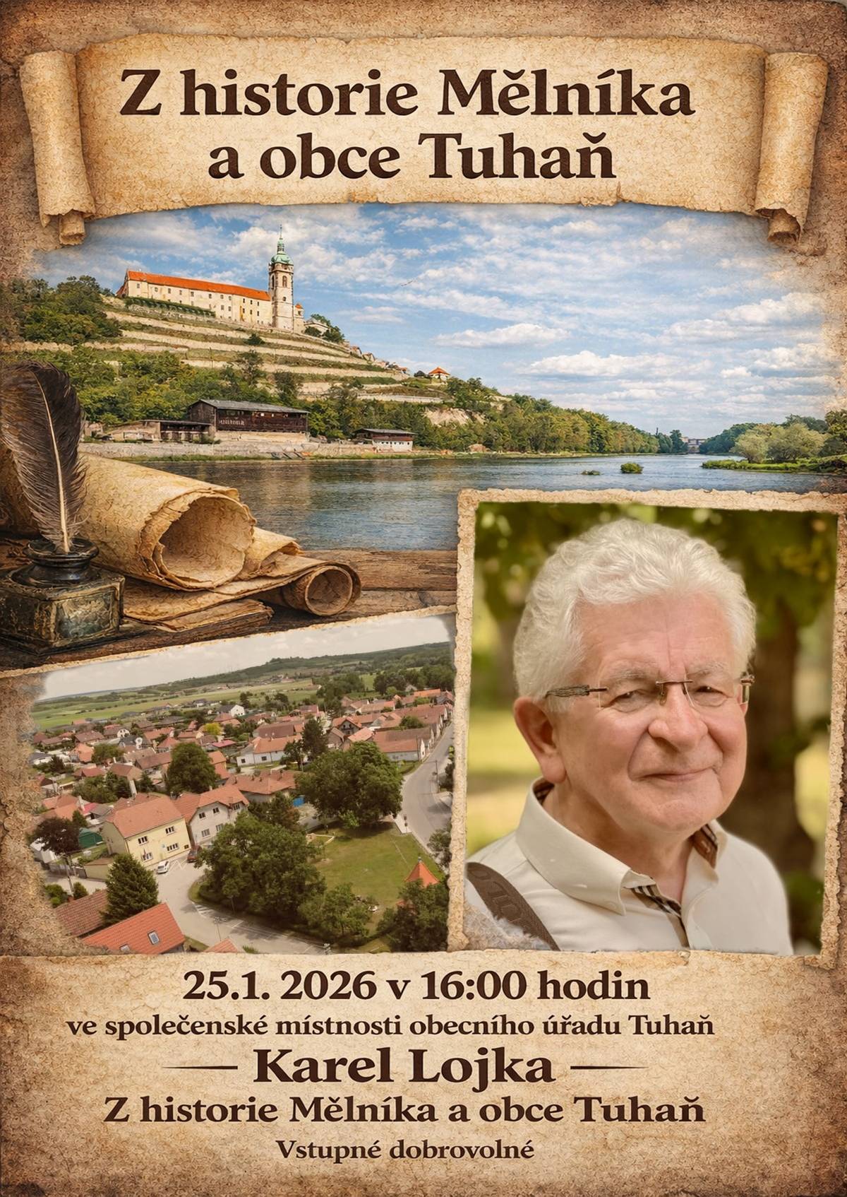 Přednáška Karla Lojky - Z historie Mělníka a obce Tuhaň